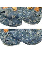 Louis Vuitton Denim Pleaty Monogram Vintage Pouch Pochette Hand Bag