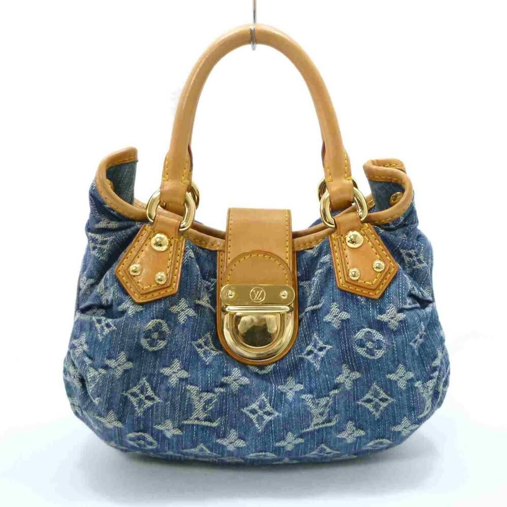 Louis Vuitton Denim Pleaty Monogram Vintage Pouch Pochette Hand Bag