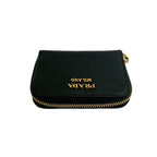 Prada Logo Saffiano Leather Round Zip Coin Case — view 3