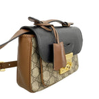 Gucci Handbag GG Supreme Beige Brown Black Gold 2-Way — view 2