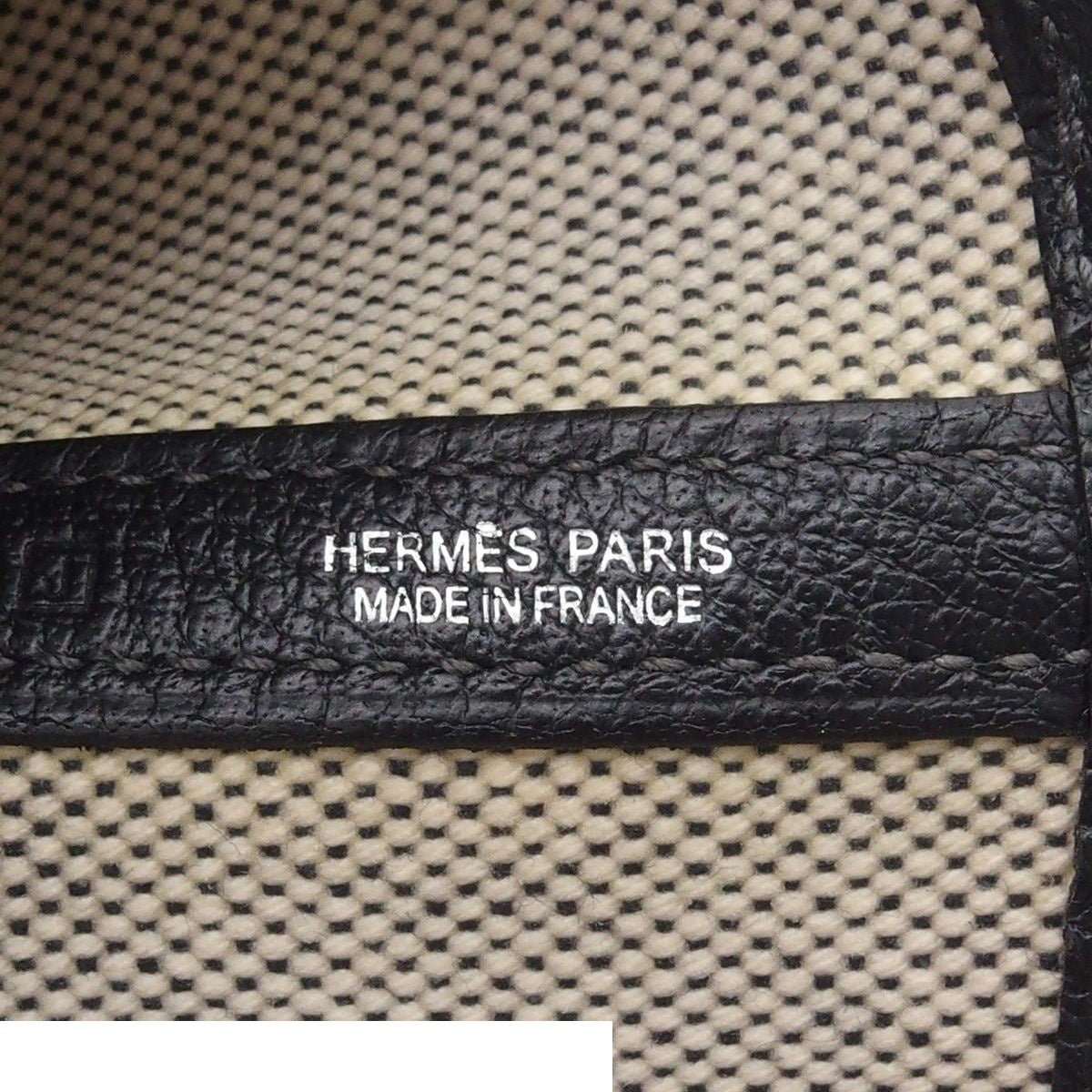 Hermes Garden Party PM Natural Black Silver Toile Buffalo Tote Bag — view 6