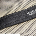 Hermes Garden Party PM Natural Black Silver Toile Buffalo Tote Bag — view 7