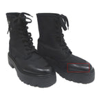 Celine Balkis Lace Up Boots Size 38 Black Nylon Leather Shoes — view 2
