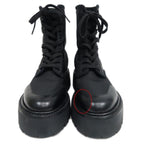 Celine Balkis Lace Up Boots Size 38 Black Nylon Leather Shoes — view 3