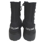 Celine Balkis Lace Up Boots Size 38 Black Nylon Leather Shoes — view 7