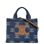 Celine 2-Way Bag Cabas Tice Blue Brown Triomphe