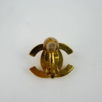 Chanel CC Logo Turnlock Single Earrings Gold Vintage — view 3
