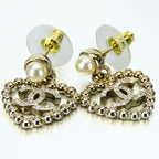 Chanel Coco Mark Metal Silver Heart Rhinestone C25 P — view 3
