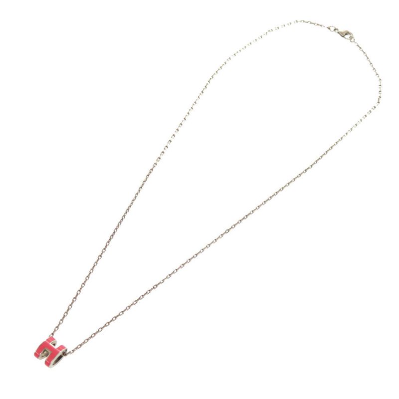 Hermes Pop Ash Mini H Rose Tropic Silver Necklace Accessories 1537 — view 4