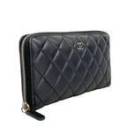 Chanel Wallet Quilted Lambskin Black Silver — view 2