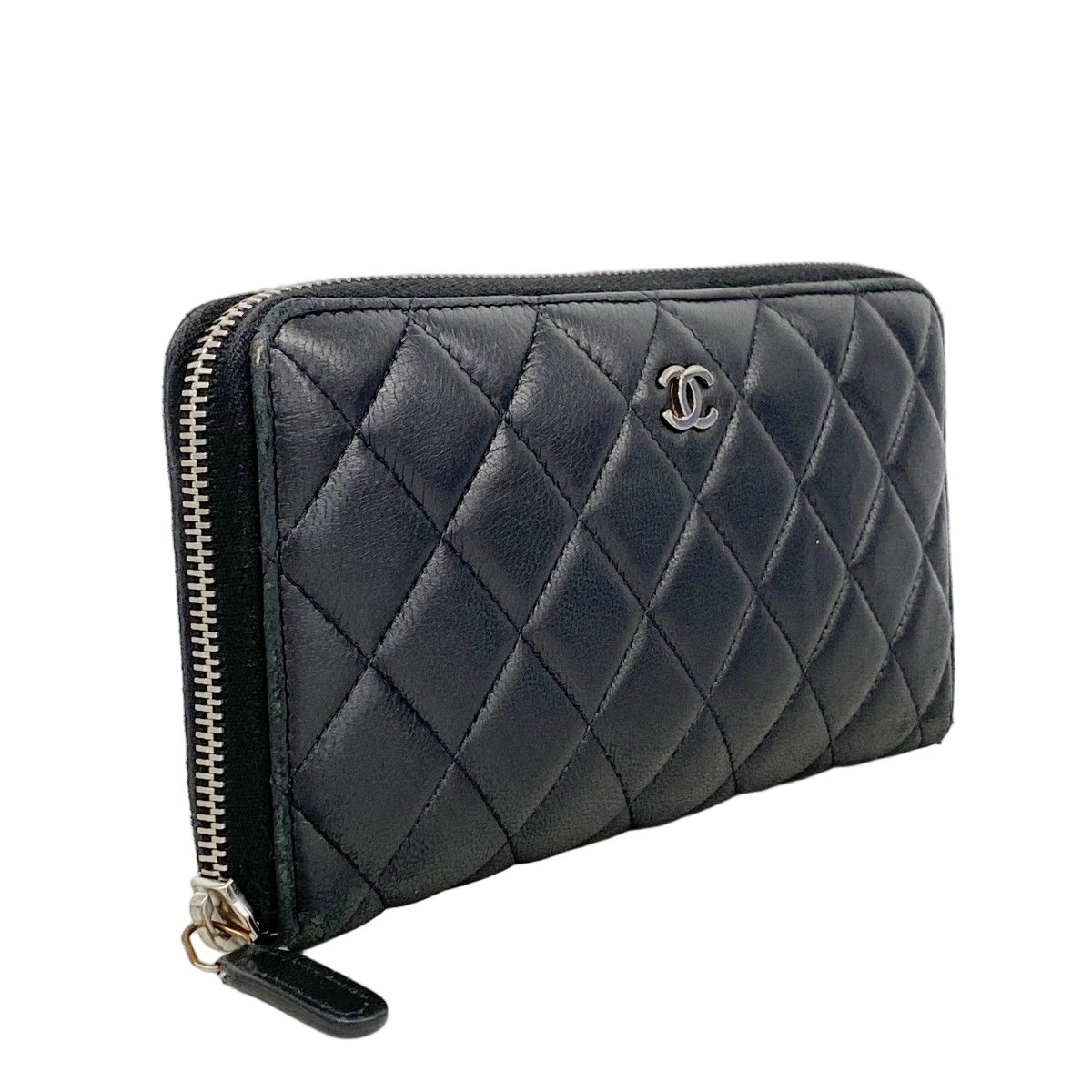 Chanel Wallet Quilted Lambskin Black Silver — view 2