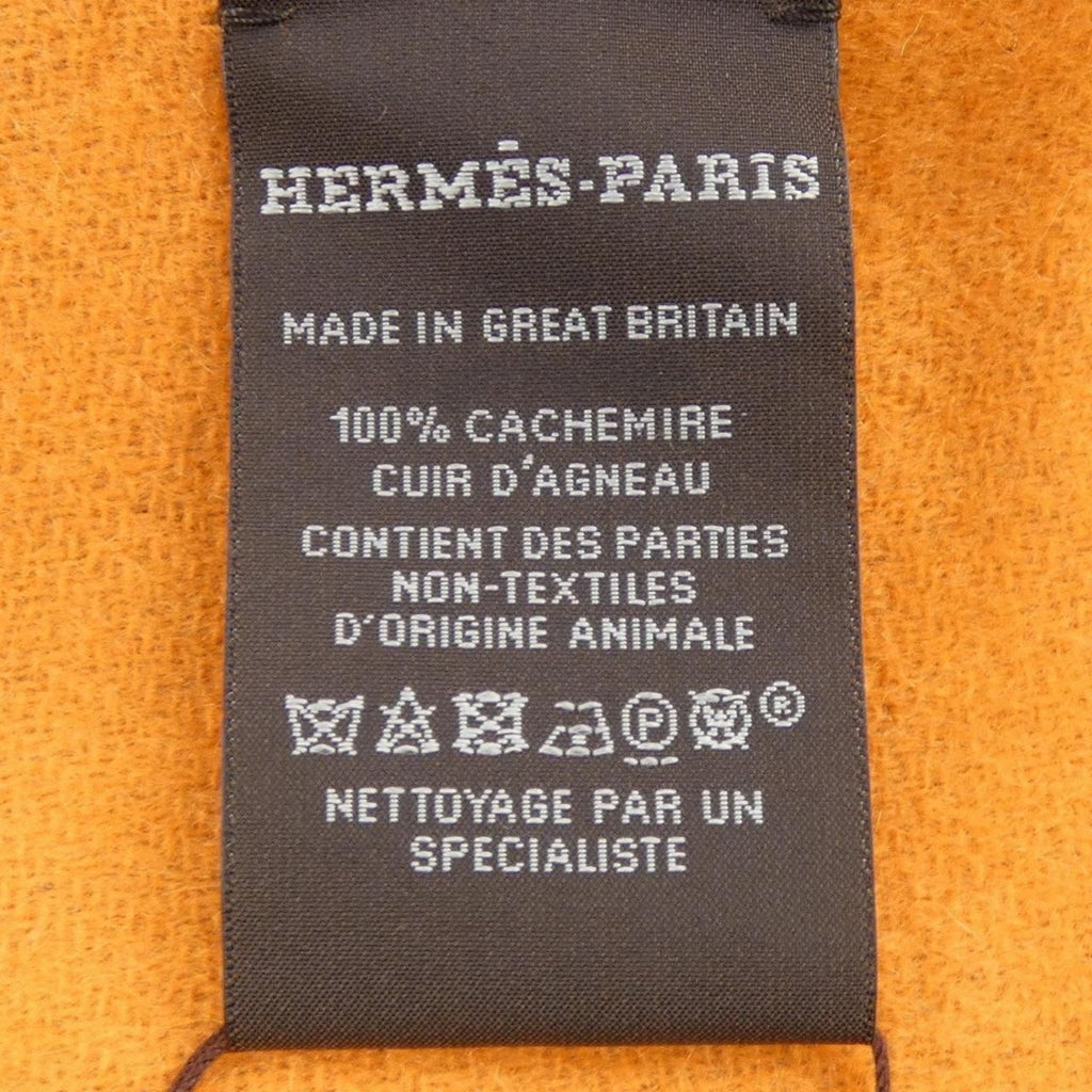 Hermes Stole Cashmere Gray Graybased Orange — view 3