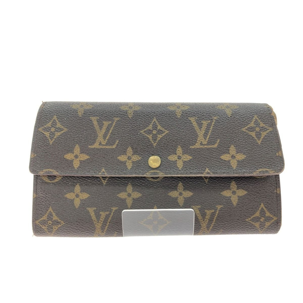 Louis Vuitton Long Wallet Monogram Porte Monnaie Credit Brown
