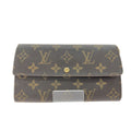 Louis Vuitton Long Wallet Monogram Porte Monnaie Credit Brown