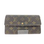 Louis Vuitton Long Wallet Monogram Porte Monnaie Credit Brown