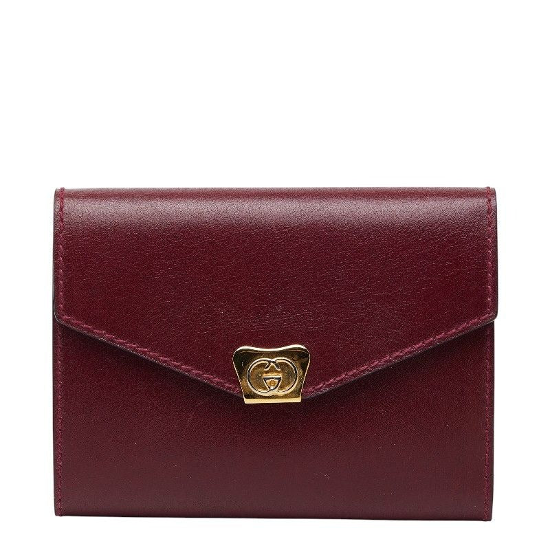 Gucci 031 379 Wine Red Gold Leather