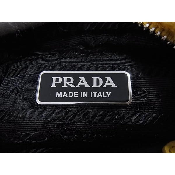 Prada Handbag Terry Mini 1 Ne515 Yellow Black Pile White — view 7