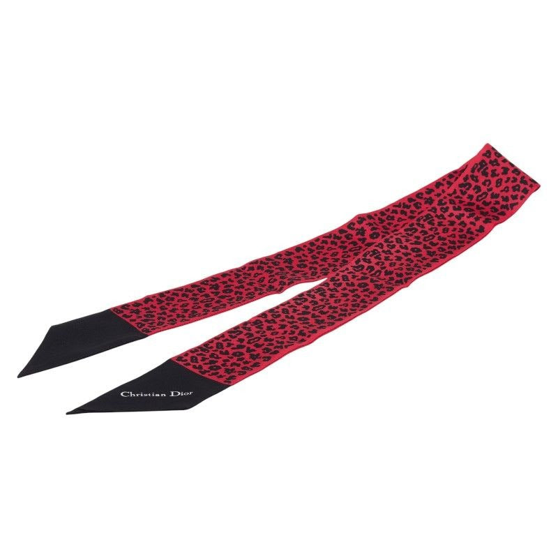 Dior Twilly Mitzah Leopard Pink Black Silk
