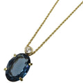 Christian Dior Colored Stone Metal Blue Gold Necklace 0093