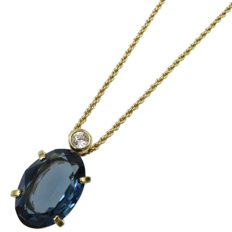Christian Dior Colored Stone Metal Blue Gold Necklace 0093 — view 2
