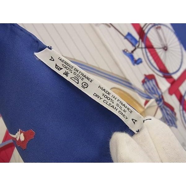 Hermes les Becanes Carre 90 Silk Scarf Shawl Blue Ivory — view 5