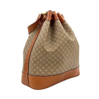 Celine Macadam Drawstring Leather Beige Light Brown Shoulder Bag Gold — view 2