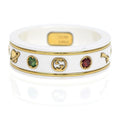 Gucci Icon Ring With Gemstone White Zirconia 750 YG Gold No 18 Jewelry