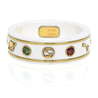 Gucci Icon Ring With Gemstone White Zirconia 750 YG Gold No 18 Jewelry