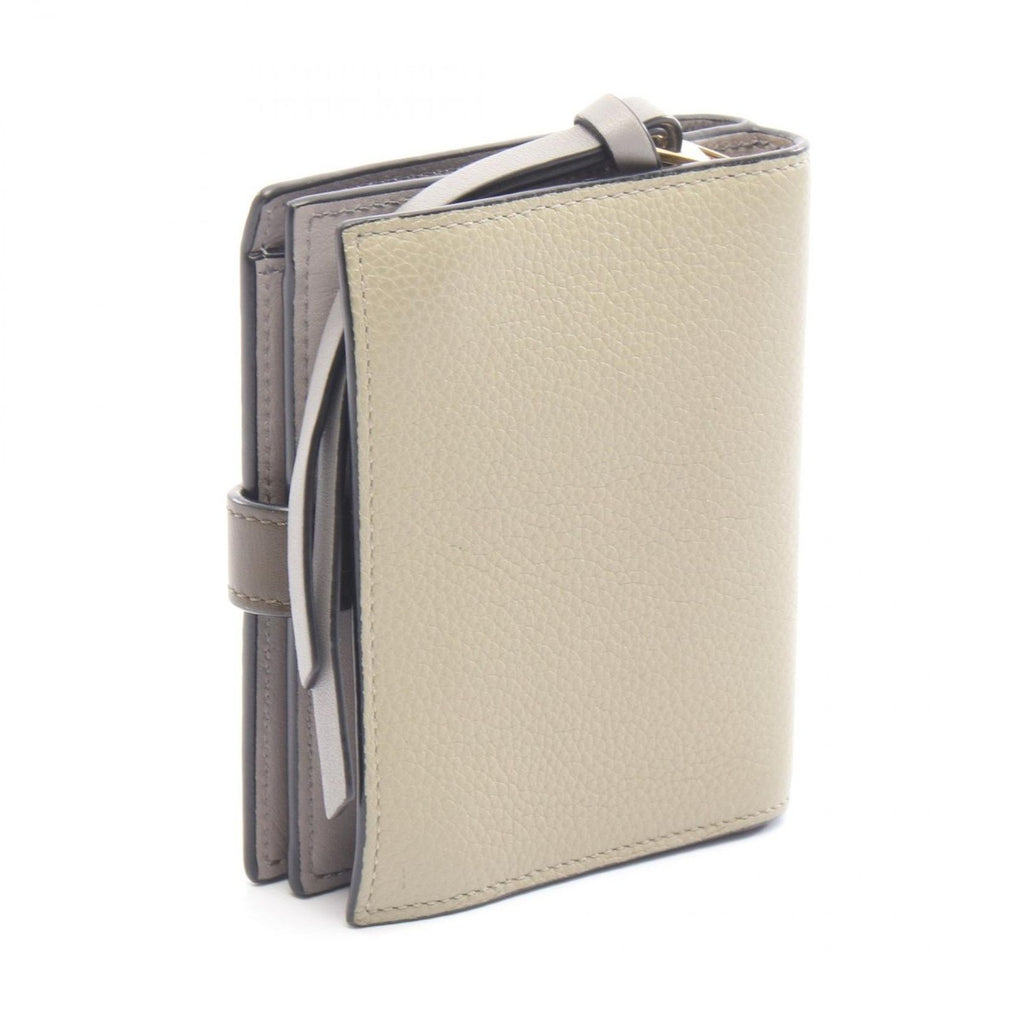 Loewe Bifold Wallet Compact Zip Khaki Beige Leather Anagram Green. Khaki. Gray — view 2
