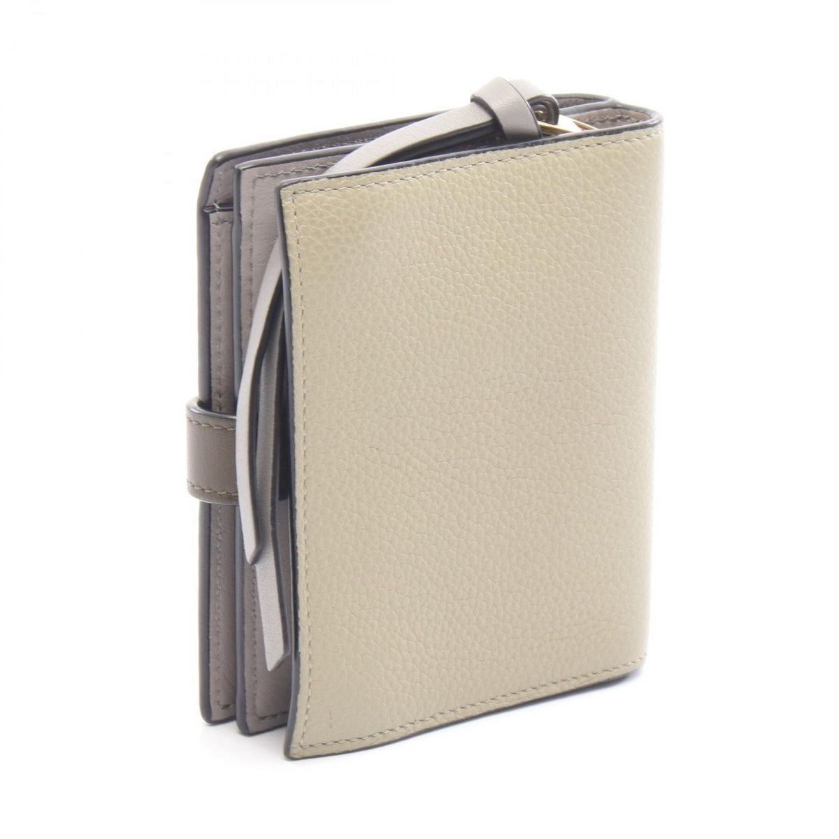 Loewe Bifold Wallet Compact Zip Khaki Beige Leather Anagram Green. Khaki. Gray — view 2