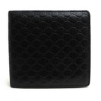 Gucci Wallet Men Leather Black Micro Guccissima with Coin