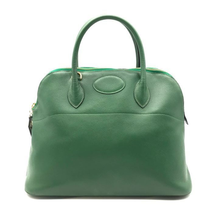Hermes Bolide 35 Green Epsom Gold Hand Ba Handbag