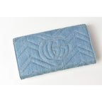 Gucci Wallet Long Continental GG Marmont Denim Chevron — view 3