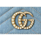 Gucci Wallet Long Continental GG Marmont Denim Chevron — view 9