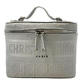 Christian Dior Cannage Vanity Handbag Logo Canvas Gray