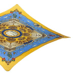 Hermes Pleated Scarf Silk Railing Ship Handrail Yellow — view 3