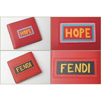 Fendi Wallet Fold Billfold 7 M0169 Vocabulary Strawberry Black — view 3