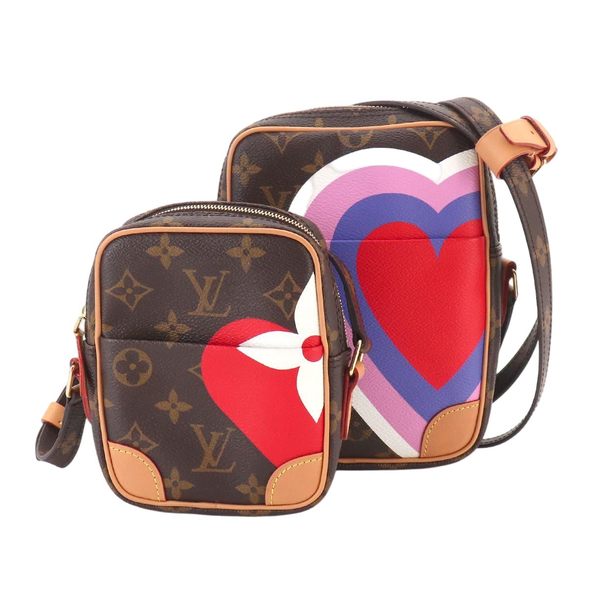 Louis Vuitton Monogram Game on Panam Set Shoulder Bag Brown
