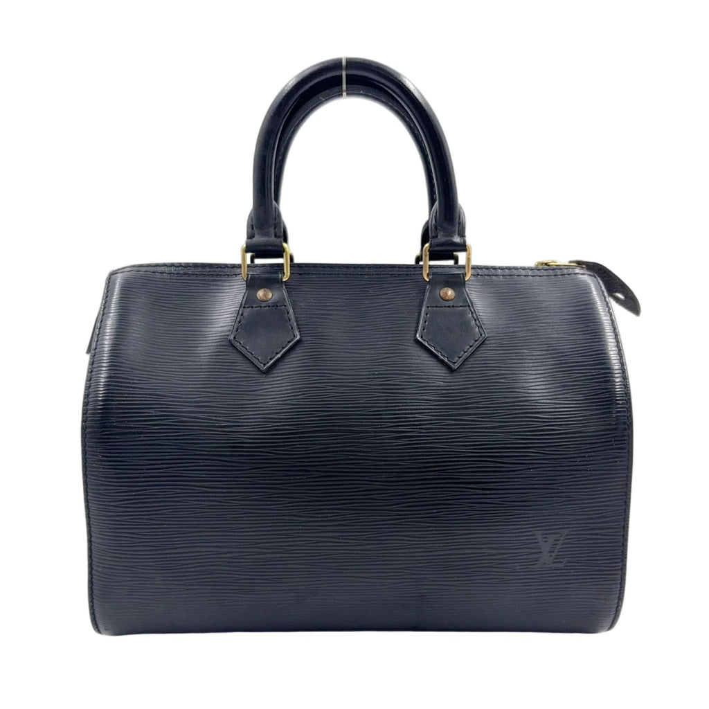 Louis Vuitton Speedy 25 Epi Noir Leather Black Handbag Gold