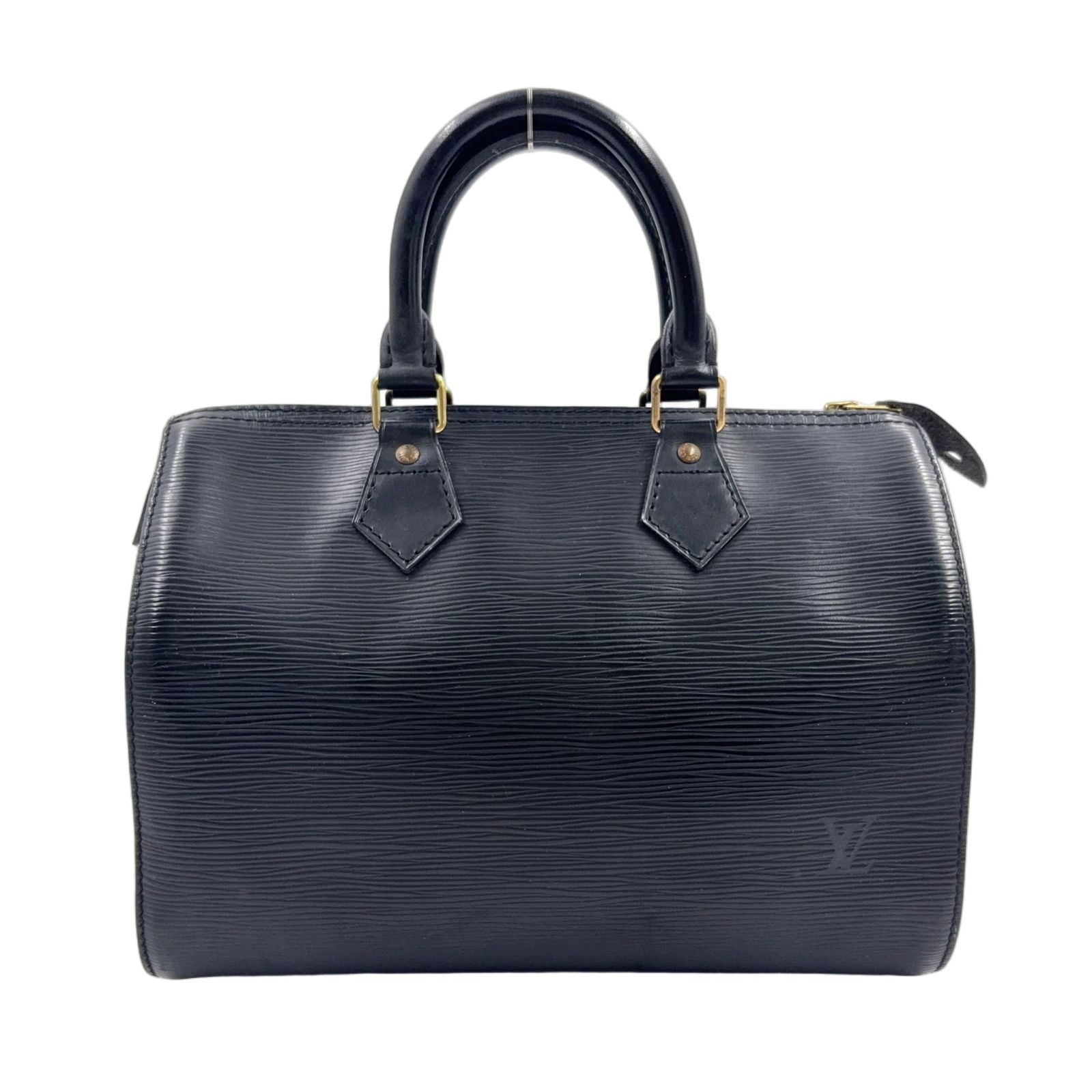 Louis Vuitton Speedy 25 Epi Noir Leather Black Handbag Gold
