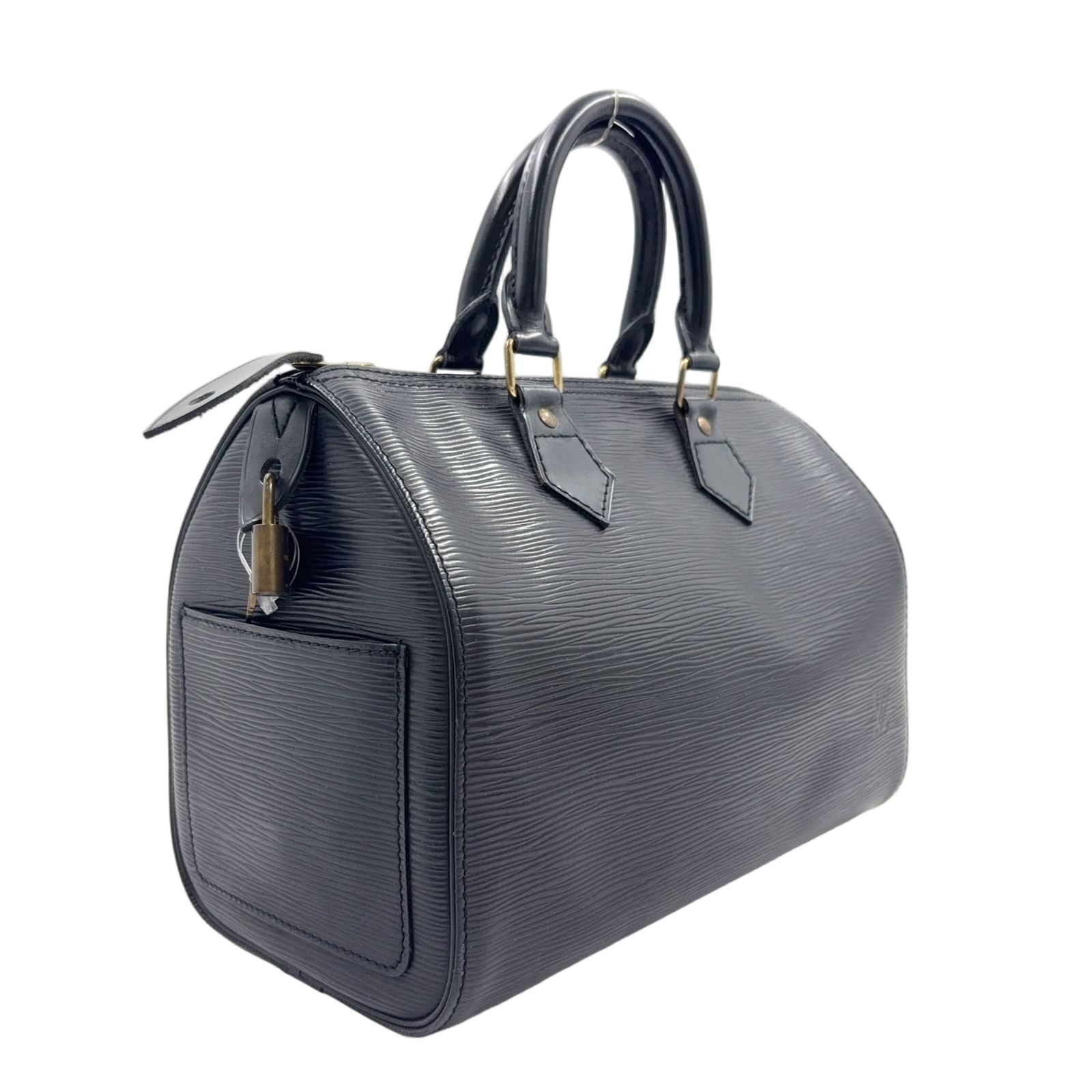 Louis Vuitton Speedy 25 Epi Noir Leather Black Handbag Gold — view 2