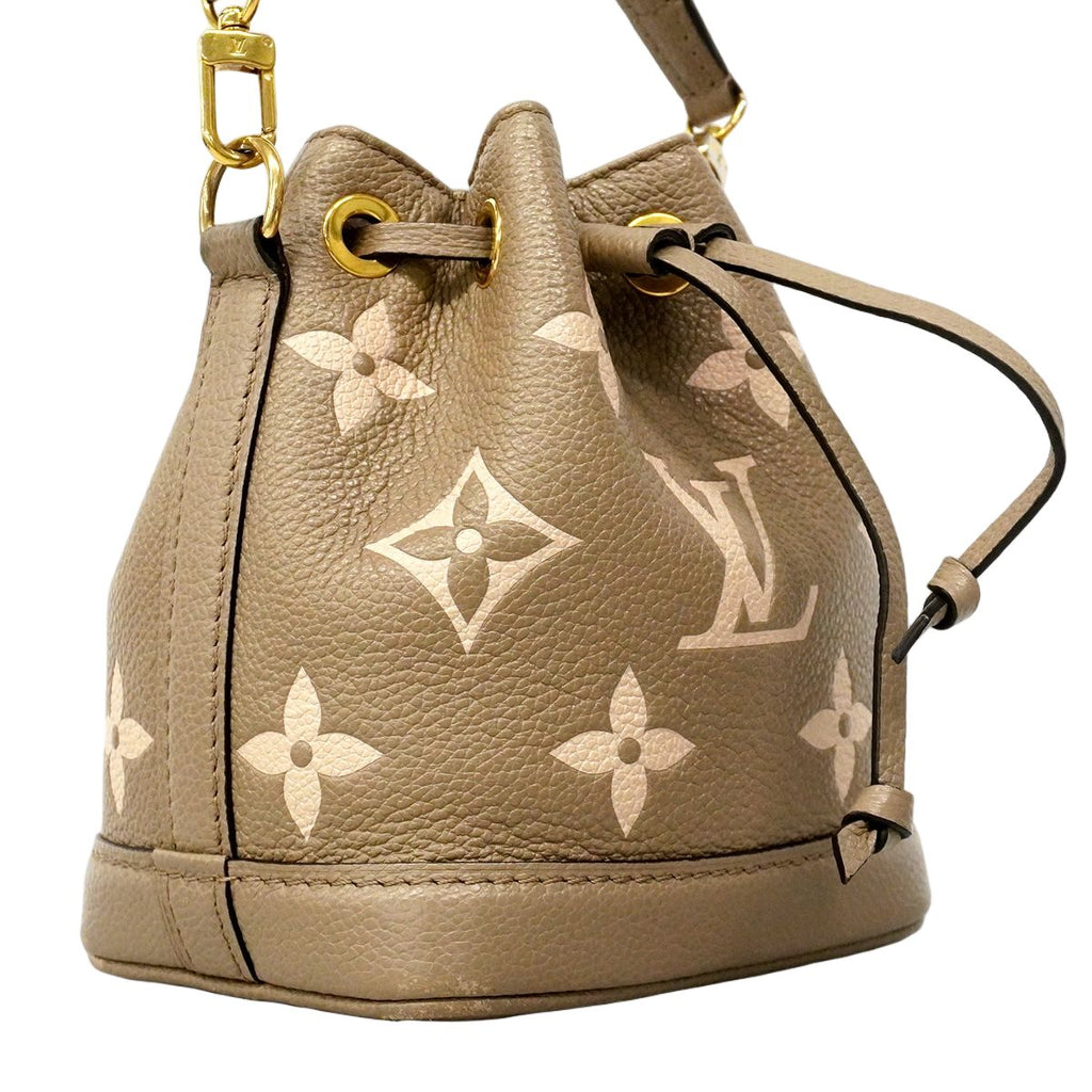 Louis Vuitton Handbag Monogram Empreinte Bicolor Nano Noe Tourtelle Cream 2-Way — view 2