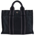 Hermes Sac Fourre Tout PM Cotton Canvas Black Handbag