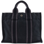 Hermes Sac Fourre Tout PM Cotton Canvas Black Handbag