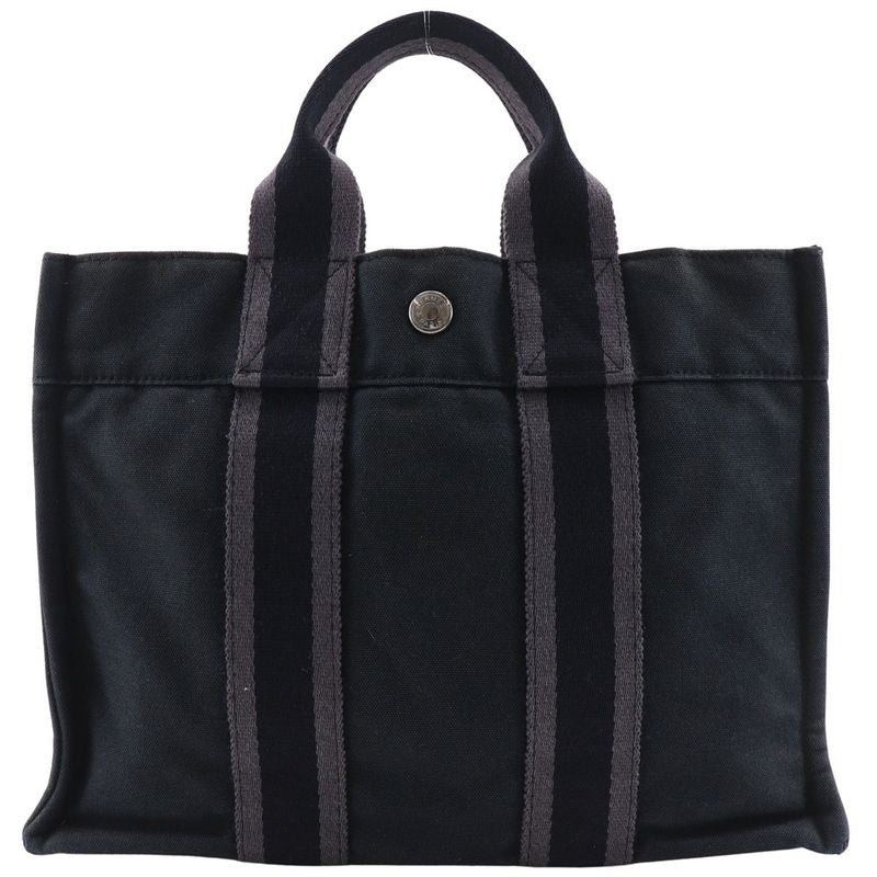 Hermes Sac Fourre Tout PM Cotton Canvas Black Handbag — view 2