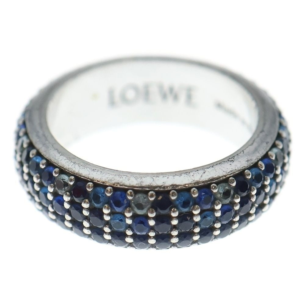 Loewe Thin Ring Pave Crystal Silver Blue