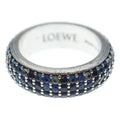 Loewe Thin Ring Pave Crystal Silver Blue