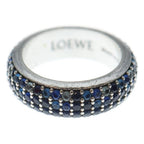 Loewe Thin Ring Pave Crystal Silver Blue