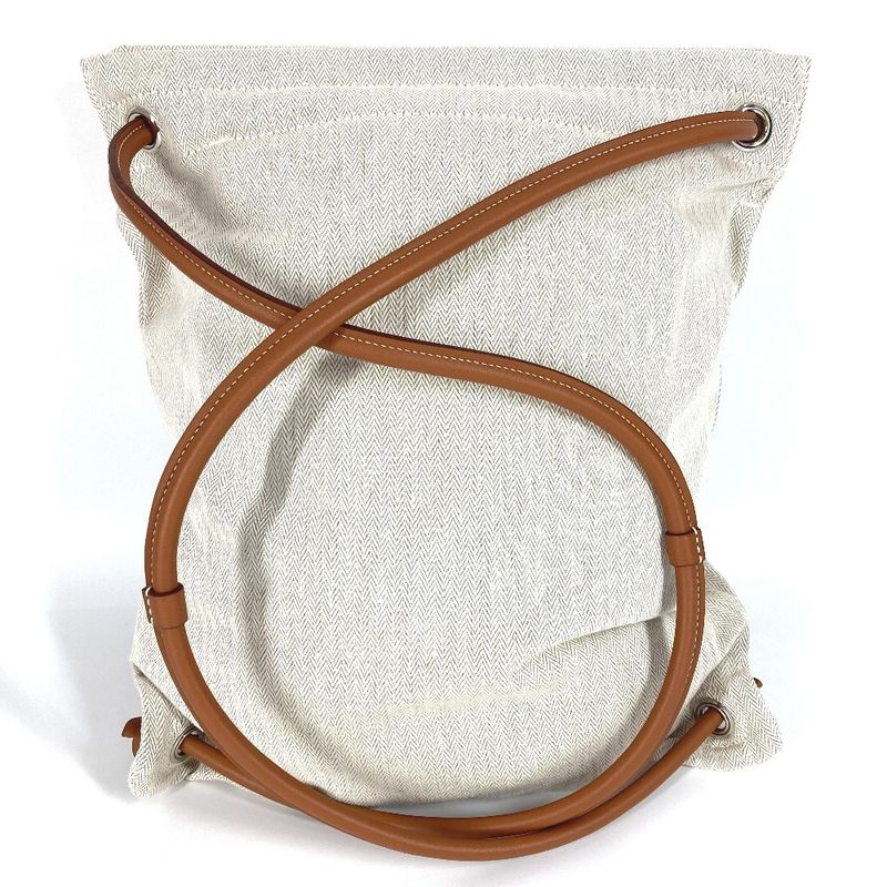 Hermes Backpack Aline MM Toile Chevron Beige — view 2