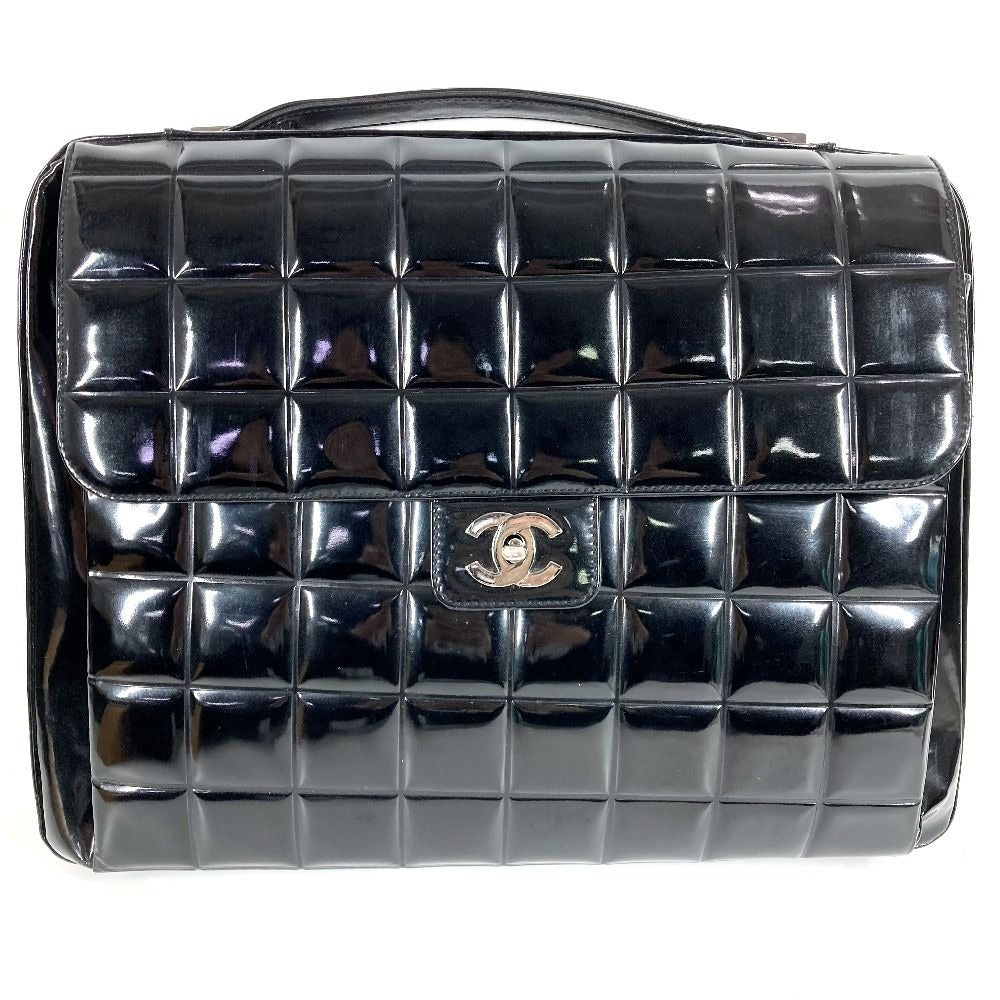 Chanel Business Bag CC Logo Beach Enamel Black